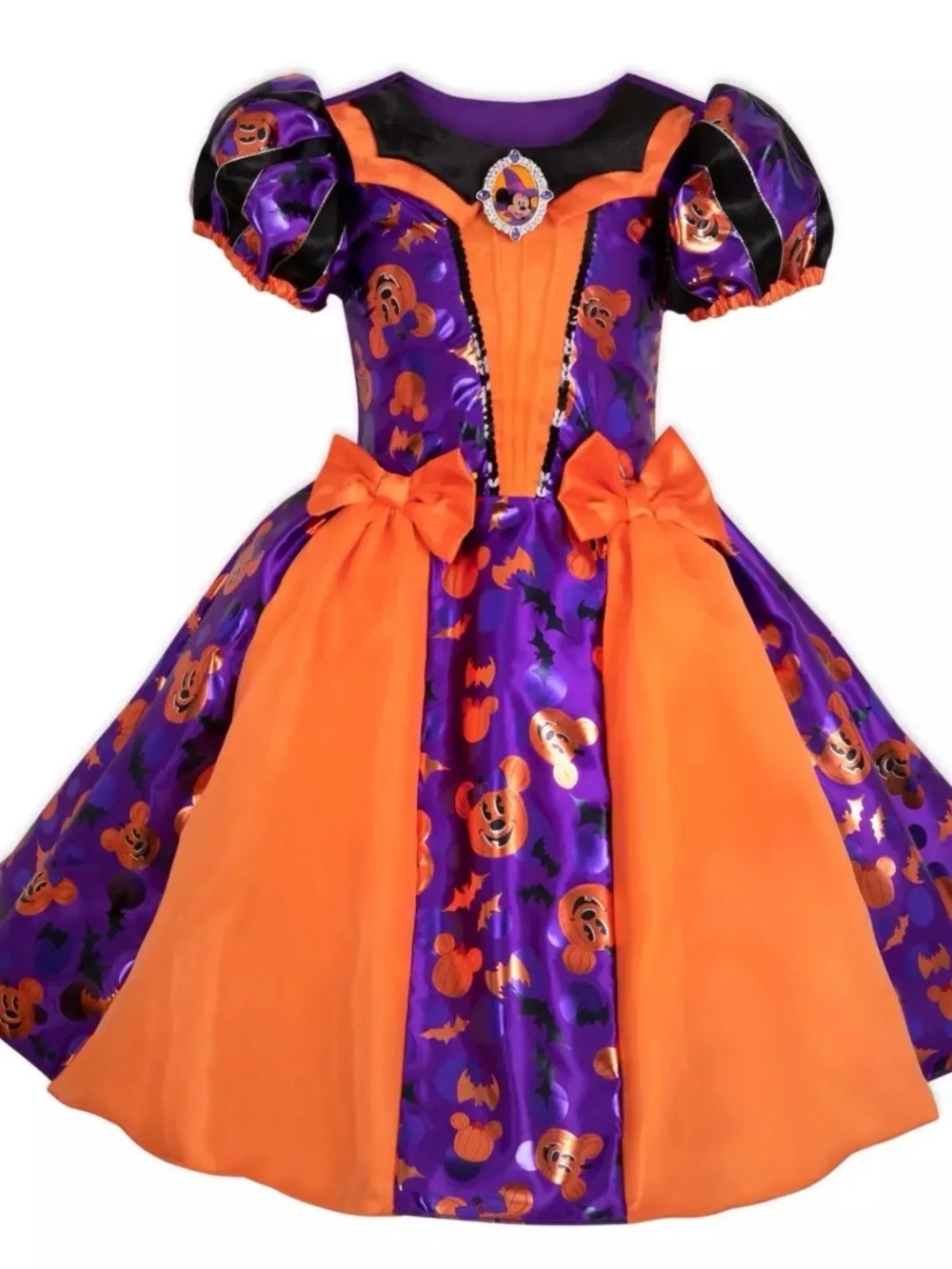 Disney Minnie Mouse Witch Costume Girls Dress Size 4 Halloween Purple Orange